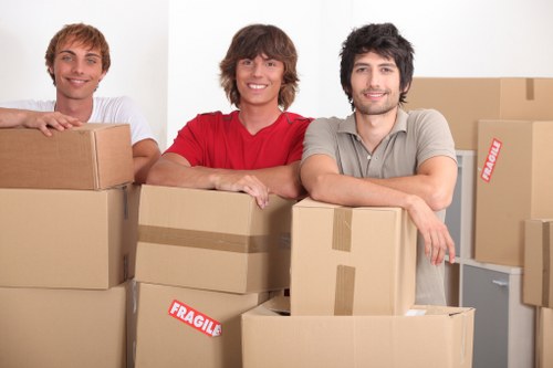 Packed boxes and furniture ready for a home move in Richmond upon Thames