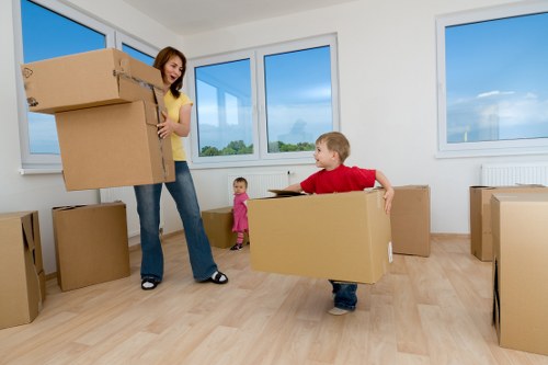 Staff assessing hazards before loading household items