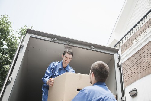Removal van outside a Richmond upon Thames home during moving day