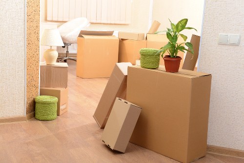 Packed household items ready for relocation in Richmond upon Thames